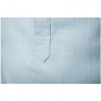 2018 Men casual Shirt Cotton Linen Blended Mandarin Collar Breathable Comfy Traditional Chinese Style long sleeve shirts EU size