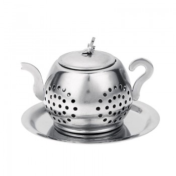 Tea Leaf Infuser Stainless Steel Teapot Tea Leaf Infuser Tray Spice Strainer Herbal Filter Drinkware Accessories Silver Gadgets