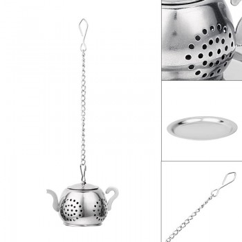 Tea Leaf Infuser Stainless Steel Teapot Tea Leaf Infuser Tray Spice Strainer Herbal Filter Drinkware Accessories Silver Gadgets