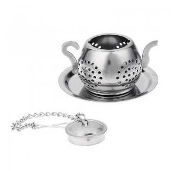 Tea Leaf Infuser Stainless Steel Teapot Tea Leaf Infuser Tray Spice Strainer Herbal Filter Drinkware Accessories Silver Gadgets