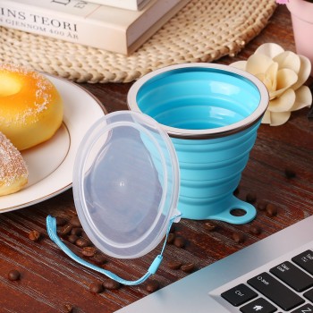 270ML Telescopic Collapsible Silicone Folding Cup Tea Coffee Cups Foldable Folding Cup Travel Camping Sports Water Drinking Cup