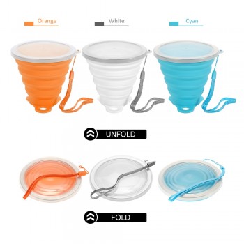 270ML Telescopic Collapsible Silicone Folding Cup Tea Coffee Cups Foldable Folding Cup Travel Camping Sports Water Drinking Cup