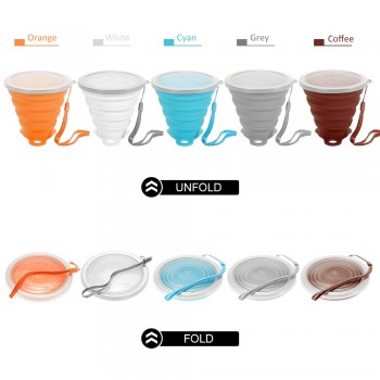 270ML Telescopic Collapsible Silicone Folding Cup Tea Coffee Cups Foldable Folding Cup Travel Camping Sports Water Drinking Cup