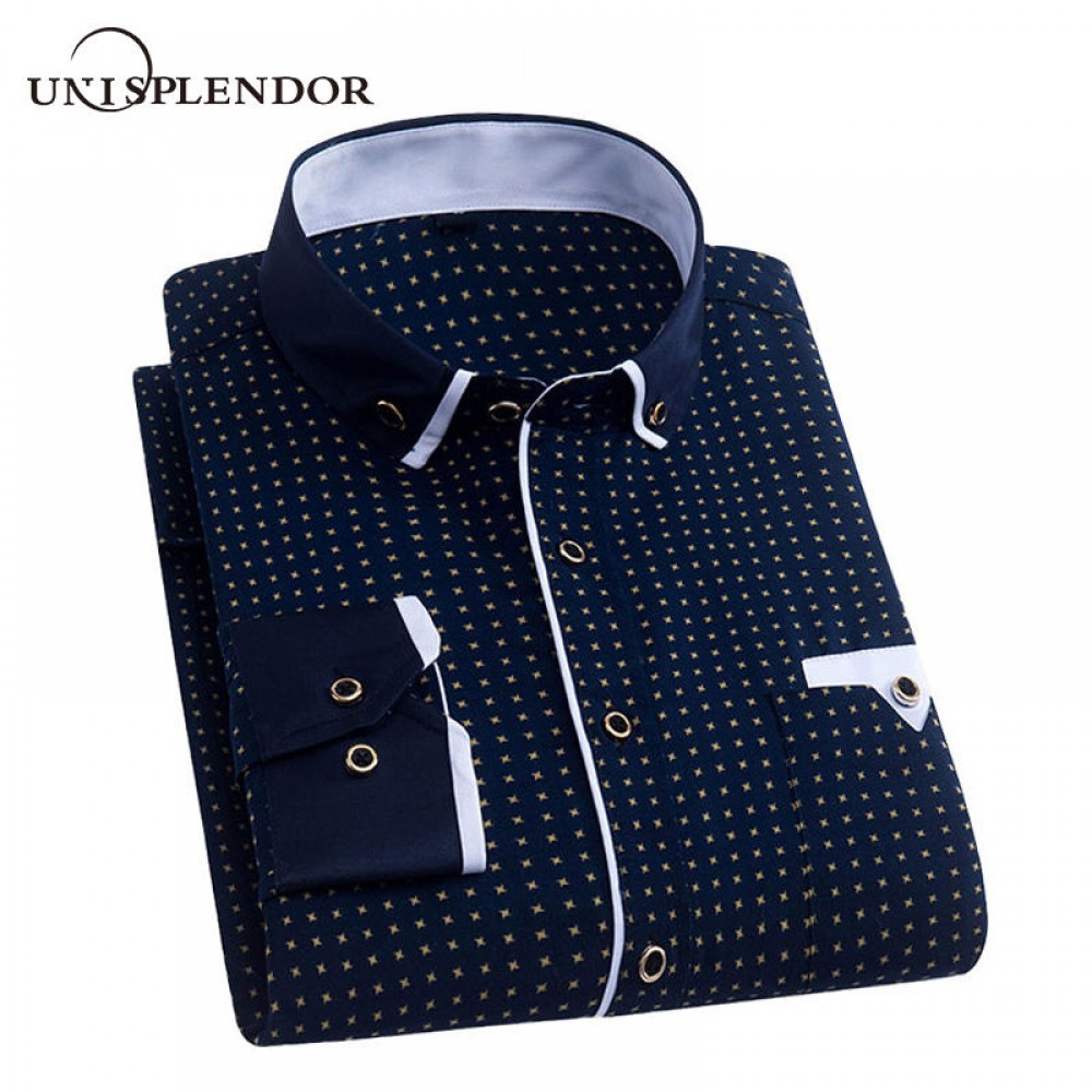 Men Dress Shirt 2019 Spring New Arrival Button Down Collar High Quality Long Sleeve Slim Fit Mens Business Shirts S-4XL YN026