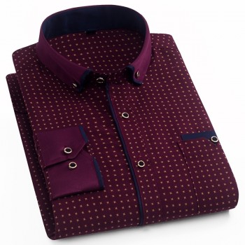 Men Dress Shirt 2019 Spring New Arrival Button Down Collar High Quality Long Sleeve Slim Fit Mens Business Shirts S-4XL YN026