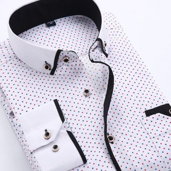 Men Dress Shirt 2019 Spring New Arrival Button Down Collar High Quality Long Sleeve Slim Fit Mens Business Shirts S-4XL YN026
