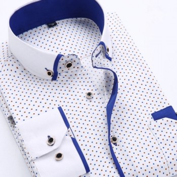 Men Dress Shirt 2019 Spring New Arrival Button Down Collar High Quality Long Sleeve Slim Fit Mens Business Shirts S-4XL YN026