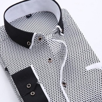 Men Dress Shirt 2019 Spring New Arrival Button Down Collar High Quality Long Sleeve Slim Fit Mens Business Shirts S-4XL YN026