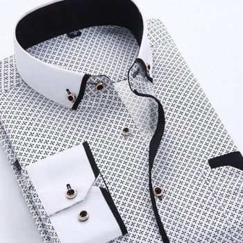 Men Dress Shirt 2019 Spring New Arrival Button Down Collar High Quality Long Sleeve Slim Fit Mens Business Shirts S-4XL YN026