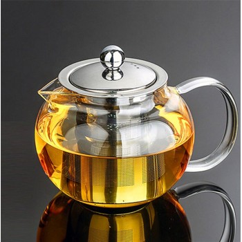 High quality Heat Resistant Glass Tea Pot,Chinese Flower Tea Set Puer Kettle Coffee Teapot Convenient With Infuser Office Home