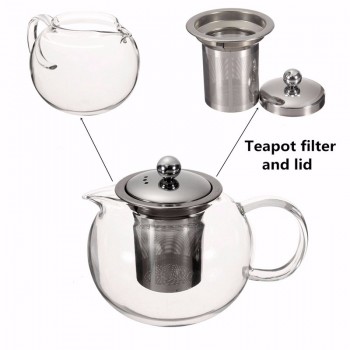 High quality Heat Resistant Glass Tea Pot,Chinese Flower Tea Set Puer Kettle Coffee Teapot Convenient With Infuser Office Home