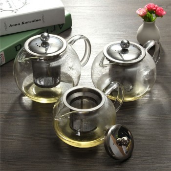 High quality Heat Resistant Glass Tea Pot,Chinese Flower Tea Set Puer Kettle Coffee Teapot Convenient With Infuser Office Home