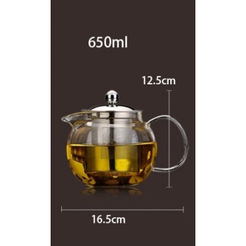 High quality Heat Resistant Glass Tea Pot,Chinese Flower Tea Set Puer Kettle Coffee Teapot Convenient With Infuser Office Home