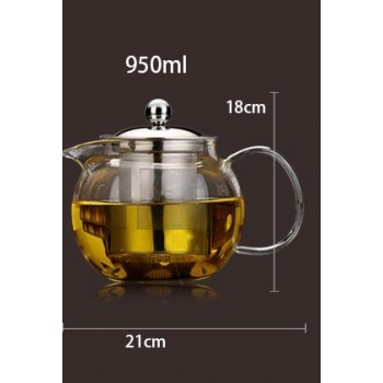 High quality Heat Resistant Glass Tea Pot,Chinese Flower Tea Set Puer Kettle Coffee Teapot Convenient With Infuser Office Home