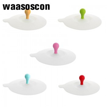 Fashionable Silicone Cup Cover With Spoon Ceramic Food-grade Heat-resistant Safe Healthy Dustproof Reusable Silicone Lid
