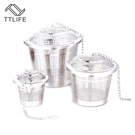 TTLIFE 1pcs Stainless Steel Spice Tea Strainer Mesh Infuser Sphere Mesh Tea Strainer Filter Handle Tea Locking Ball S/M
