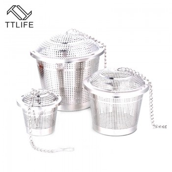 TTLIFE 1pcs Stainless Steel Spice Tea Strainer Mesh Infuser Sphere Mesh Tea Strainer Filter Handle Tea Locking Ball S/M