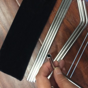 UPORS 4/8Pcs Reusable Drinking Straw High Quality 304 Stainless Steel Metal Straw with Cleaner Brush For Mugs 20/30oz