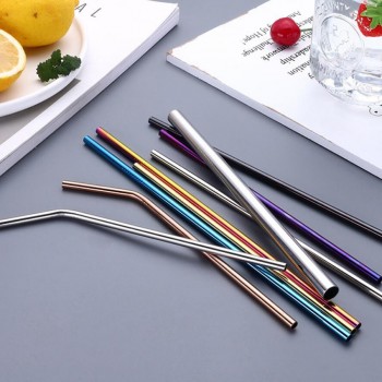 2/4/8Pcs Reusable Drinking Straw High Quality 304 Stainless Steel Metal Straw with Cleaner Brush For Mugs 20/30oz