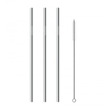 2/4/8Pcs Drinking Straw Reusable Straws with Cleaner Brush Set High Quality Eco Friendly Stainless Steel Metal Straw For Mugs