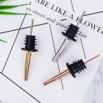 10 Pieces New 304#Stainless Steel Liquor Spirit Pourer Free Flow Wine Bottle Pour Spout Stopper  barware wine pourer