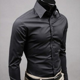 2018Men Shirt Long Sleeve Fashion Mens Casual Shirts Cotton Solid Color Business Slim Fit Social Camisas Masculina RD464