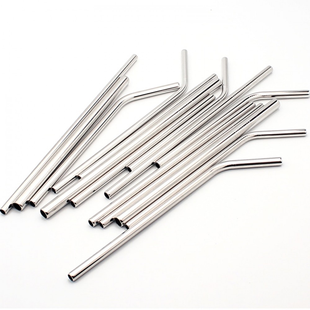 2/4/8Pcs Drinking Straw Reusable Straws with Cleaner Brush Set High Quality Eco Friendly Stainless Steel Metal Straw For Mugs
