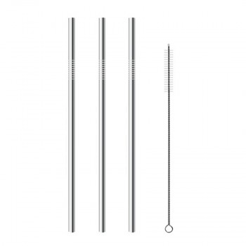2/4/8Pcs Drinking Straw Reusable Straws with Cleaner Brush Set High Quality Eco Friendly Stainless Steel Metal Straw For Mugs