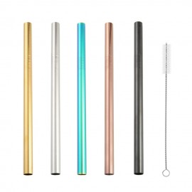 3Pcs Extra Wide Straw Reusable Stainless Steel Drinking Straw Metal Straw For Smoothies Tapioca Pearls Milk Tea Juice Bar Tools