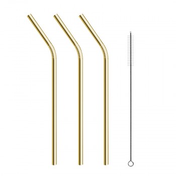 2pc/4pcs Reusable Metal Drinking Straws Colorful Stainless Steel Sturdy Bendy or Upright Drinks Straw for Mugs + Cleaning Brush