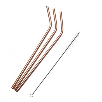 2pc/4pcs Reusable Metal Drinking Straws Colorful Stainless Steel Sturdy Bendy or Upright Drinks Straw for Mugs + Cleaning Brush