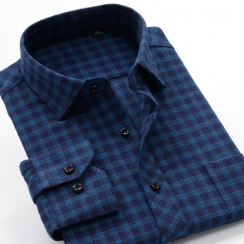 VROKINO Brand Increase Size XXL-10XL 2019 New Mens Flannel Plaid Shirt Business Leisure Fashion Cotton Long Sleeve Shirt Male