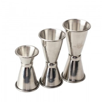 Stainless Steel Bar Wine Cocktail Shaker Jigger Single Double Shot Drink Mixer Wine Pourers Measurer Cup Bar Tools 3 Size
