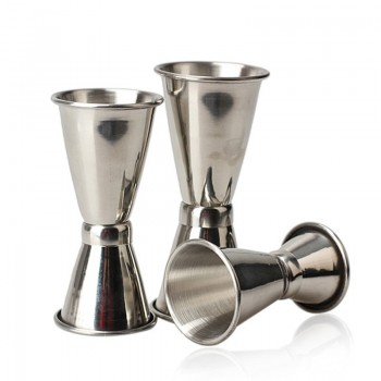 Stainless Steel Bar Wine Cocktail Shaker Jigger Single Double Shot Drink Mixer Wine Pourers Measurer Cup Bar Tools 3 Size
