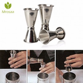 Stainless Steel Bar Wine Cocktail Shaker Jigger Single Double Shot Drink Mixer Wine Pourers Measurer Cup Bar Tools 3 Size