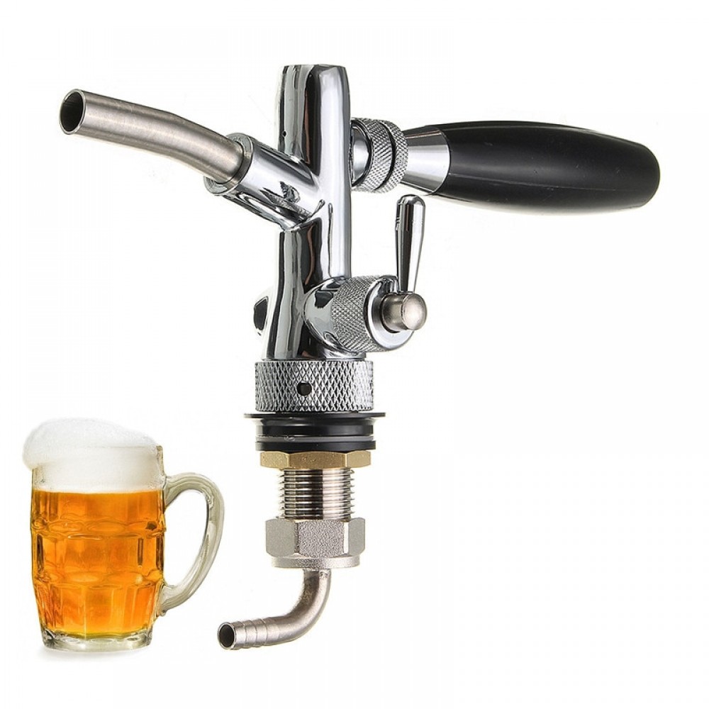 Stainless Steel G5/8 Beer Faucet Adjustable Beer Heads Faucet Flow Control Switch Shank Keg Tap Dispenser