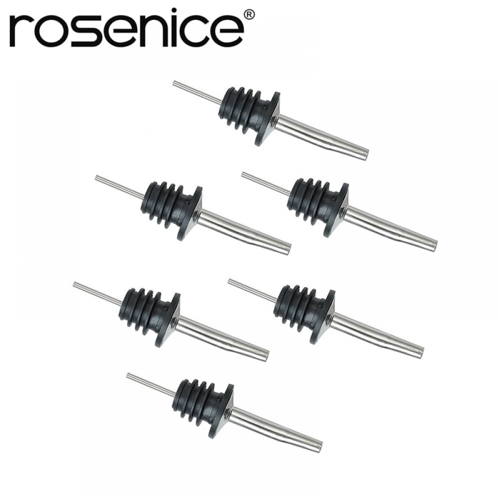 6pcs Stainless Olive Oil Steel Free Flow Pourers Liquor Bottle Pourer Wine Spout Dispenser