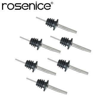 6pcs Stainless Olive Oil Steel Free Flow Pourers Liquor Bottle Pourer Wine Spout Dispenser