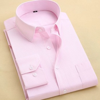 2019 Men Dress Shirt Long Sleeve Slim Brand Man Shirts Designer High Quality Solid Male Clothing Fit Business Shirts 4XL YN045
