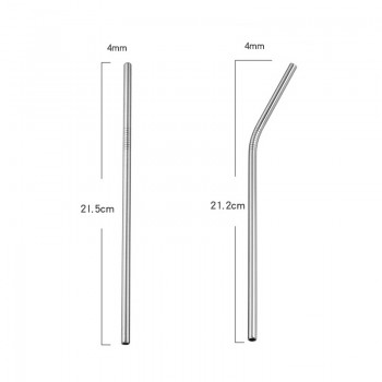 UPORS 4Pcs/Set Stainless Steel Metal Drinking Straws Reusable Straw With 1 Cleaner Brush 5 Colors Straw Box Cocktail Accessories