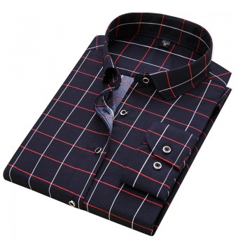 DAVYDAISY 2018 New Arrival 100% Polyester Mens Shirt Fashion Men Print Long Sleeved Shirt Male Slim Fit Brand Clothing DS217
