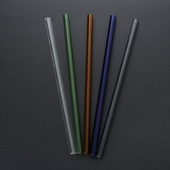 4PCS Reusable Pyrex Glass Drinking Straw Pipette Brush Wedding Healthy Glass Straw Eco-friendly Household Straight Bend