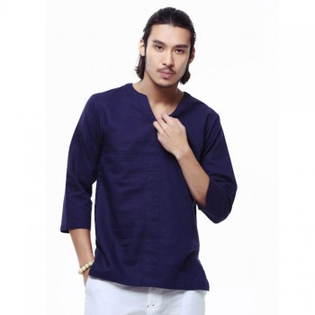 New 2018 linen shirt men casual cotton Breathable white soft three quarter shirts man camisa masculina Plus size 4XL/5XL TX55