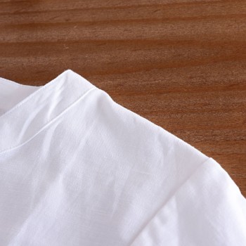 New 2018 linen shirt men casual cotton Breathable white soft three quarter shirts man camisa masculina Plus size 4XL/5XL TX55