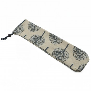 JANKNG 1-Pcs Metal Straw Bags Mutil-Color Resuable Straw Linen Storage Bag Pouch Chopsticks Spoon Tableware Bag Clean Brush