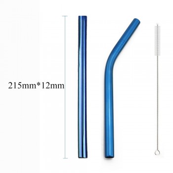 Extra Wide Metal Straw Stainless Steel Straw Reusable Drinking Straws Diameter 12mm Tube Smoothies Tapioca Pearls Bar Party