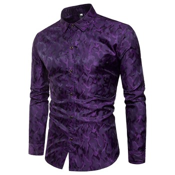 Mens Silk Satin Dress Shirt 2018 Fashion Swallow Collar Long Sleeve Shirt Men Nightclub Party Wedding Casual Shirt Chemise Homme