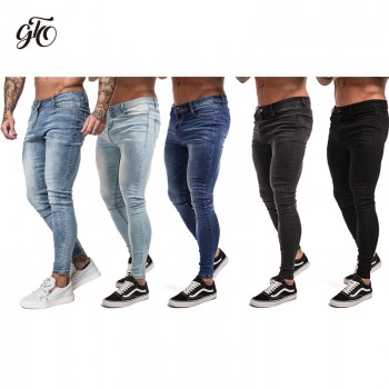 Gingtto Mens Skinny Jeans Black Distressed Denim Stretch Jeans Men Hombre Slim Fit Fashion Elastic Waist Dropshipping zm01