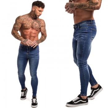 Gingtto Mens Skinny Jeans Black Distressed Denim Stretch Jeans Men Hombre Slim Fit Fashion Elastic Waist Dropshipping zm01