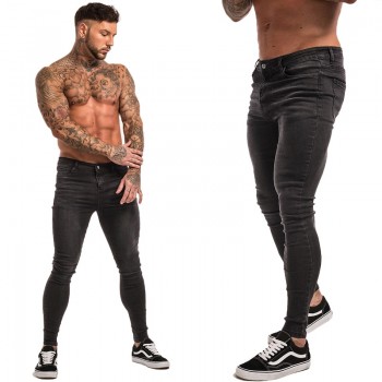 Gingtto Mens Skinny Jeans Black Distressed Denim Stretch Jeans Men Hombre Slim Fit Fashion Elastic Waist Dropshipping zm01